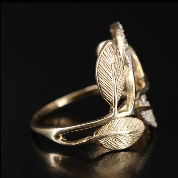 Adi Paz 14K Yellow Gold 0.17 CTW Diamond Foliate Ring - Picture 5 of 9